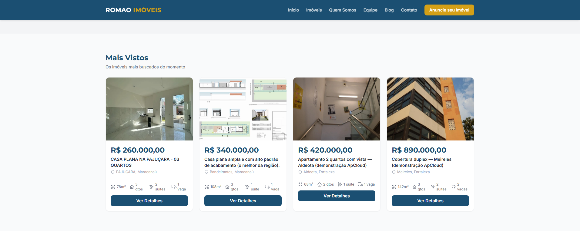 Site Imobiliária / Corretores + Sistema Admin